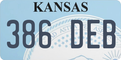 KS license plate 386DEB