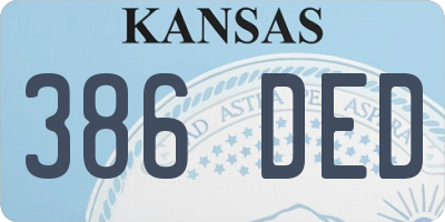 KS license plate 386DED