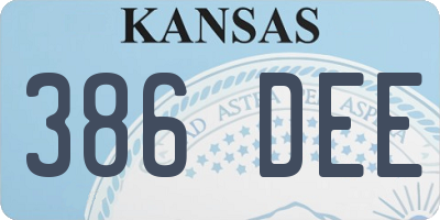 KS license plate 386DEE