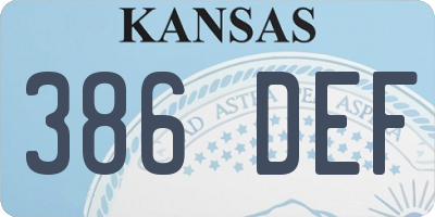 KS license plate 386DEF