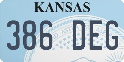 KS license plate 386DEG