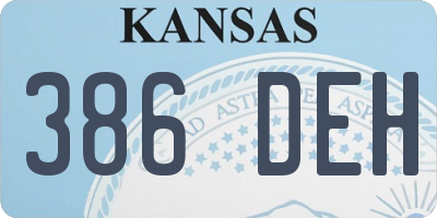 KS license plate 386DEH
