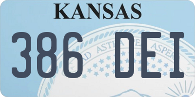 KS license plate 386DEI