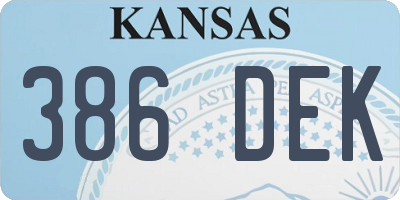 KS license plate 386DEK