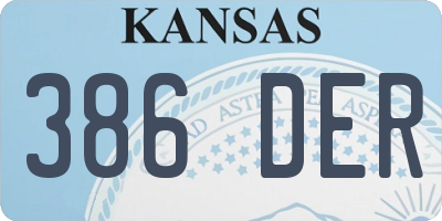 KS license plate 386DER