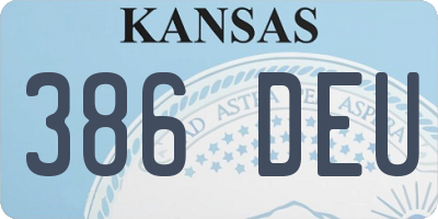 KS license plate 386DEU