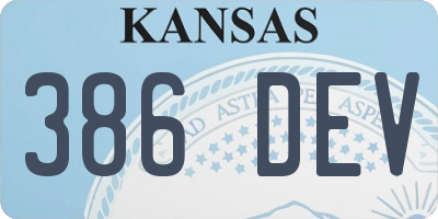 KS license plate 386DEV