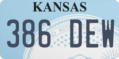 KS license plate 386DEW