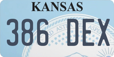 KS license plate 386DEX