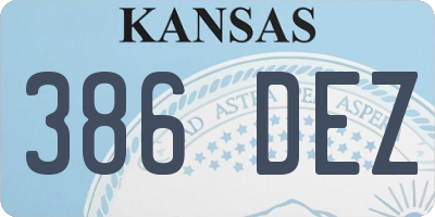 KS license plate 386DEZ