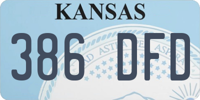 KS license plate 386DFD