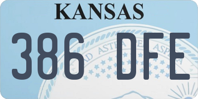 KS license plate 386DFE