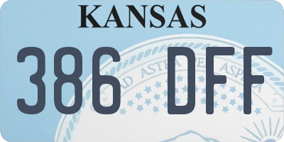 KS license plate 386DFF