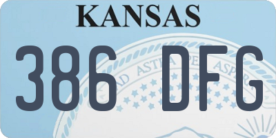 KS license plate 386DFG