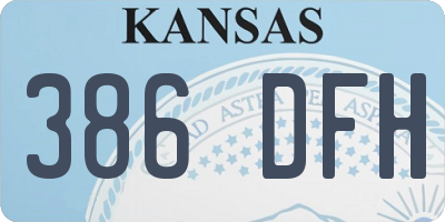 KS license plate 386DFH