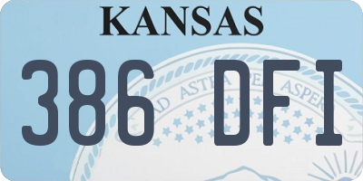 KS license plate 386DFI
