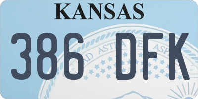 KS license plate 386DFK