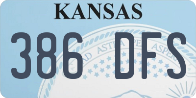 KS license plate 386DFS