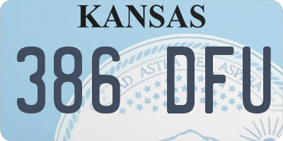 KS license plate 386DFU