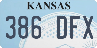 KS license plate 386DFX