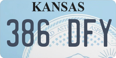 KS license plate 386DFY