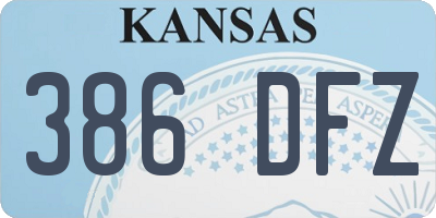 KS license plate 386DFZ