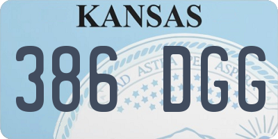 KS license plate 386DGG