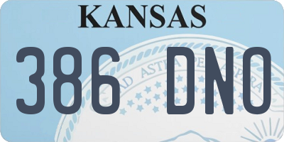 KS license plate 386DNO