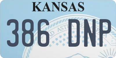 KS license plate 386DNP