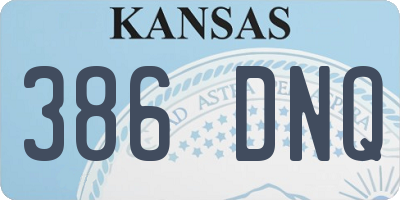 KS license plate 386DNQ