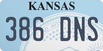 KS license plate 386DNS