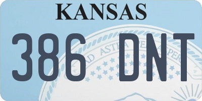 KS license plate 386DNT