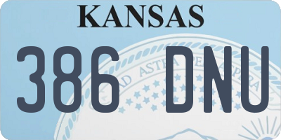 KS license plate 386DNU