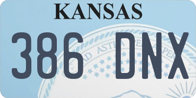 KS license plate 386DNX