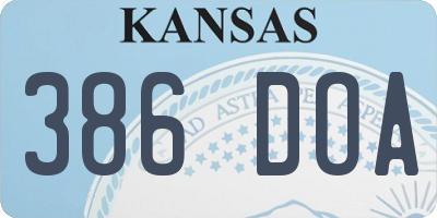 KS license plate 386DOA