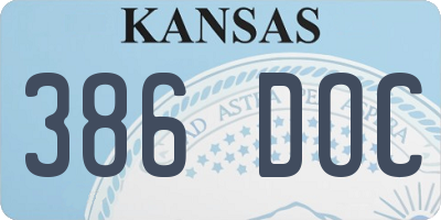 KS license plate 386DOC