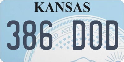 KS license plate 386DOD