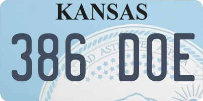 KS license plate 386DOE
