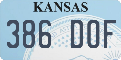 KS license plate 386DOF