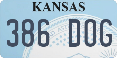 KS license plate 386DOG