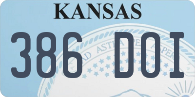 KS license plate 386DOI