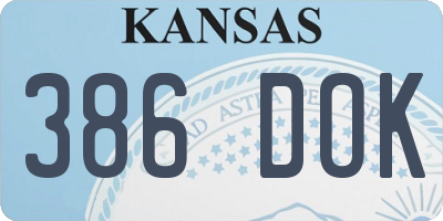 KS license plate 386DOK