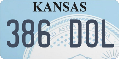 KS license plate 386DOL