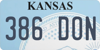 KS license plate 386DON
