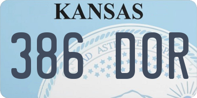 KS license plate 386DOR