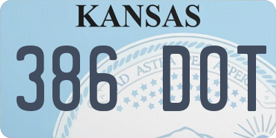 KS license plate 386DOT