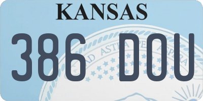 KS license plate 386DOU