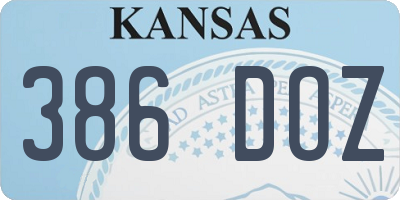 KS license plate 386DOZ