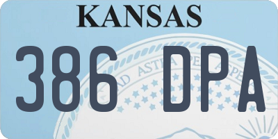 KS license plate 386DPA