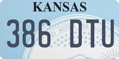 KS license plate 386DTU